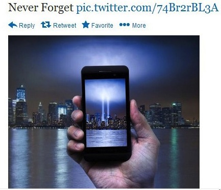 ツインタワーの代わりにライトの写真を撮る電話の画像