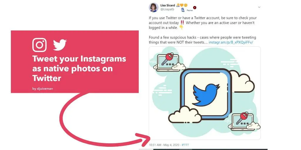 IFTTT Instagram pour tweeter