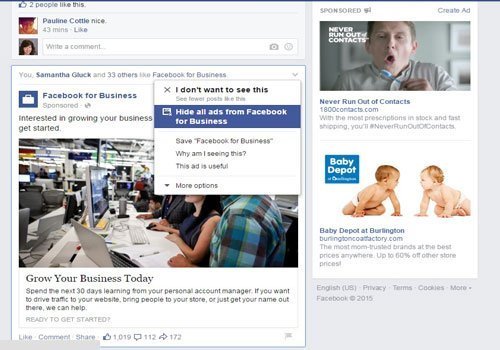 Annonces de flux Facebook