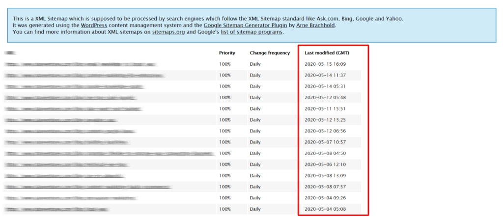 xml sitemap