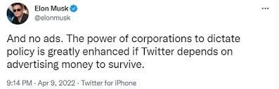 イーロン・マスクのツイート