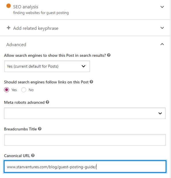 tag kanonik wordpress