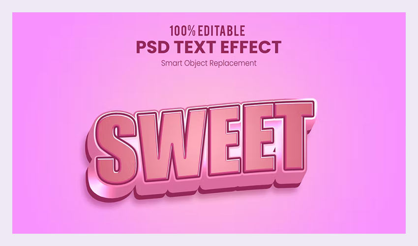 PSD Efek Teks 3D yang Manis