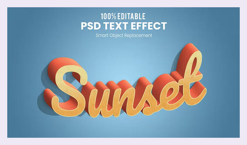 PSD Tindakan Efek Teks 3D Retro
