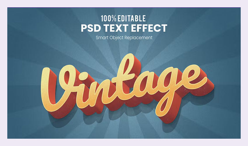 Efek Teks 3D Vintage