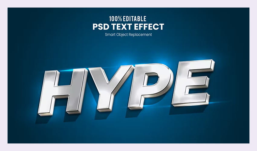 Efek Teks PSD 3D yang Elegan