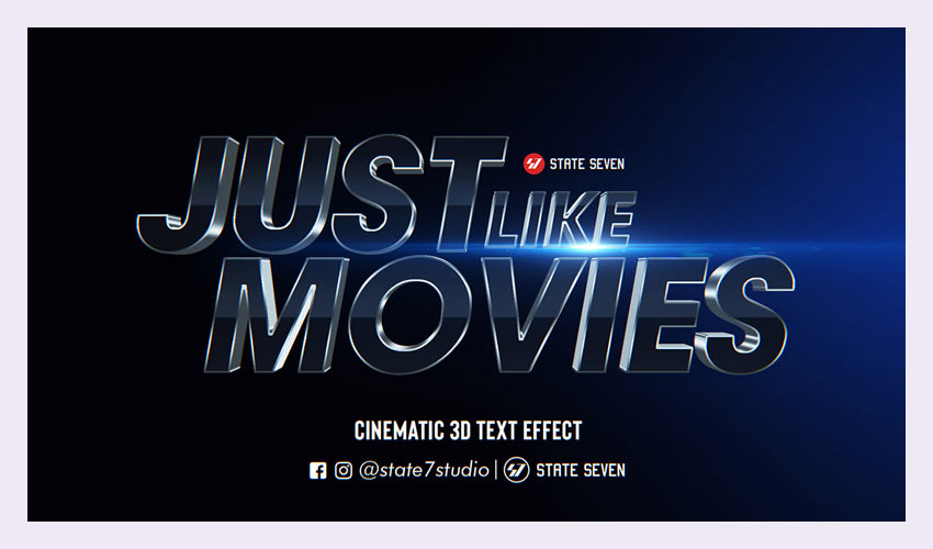 Efek Teks 3D Sinematik Gratis