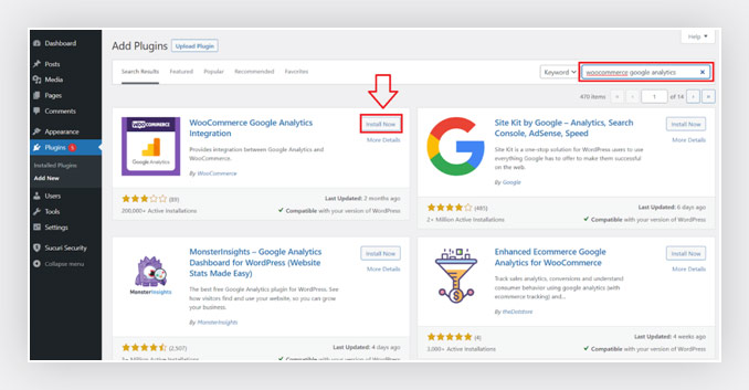 WooCommerce Google 애널리틱스 통합