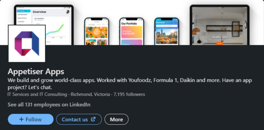 Tangkapan layar contoh makanan pembuka LinkedIn