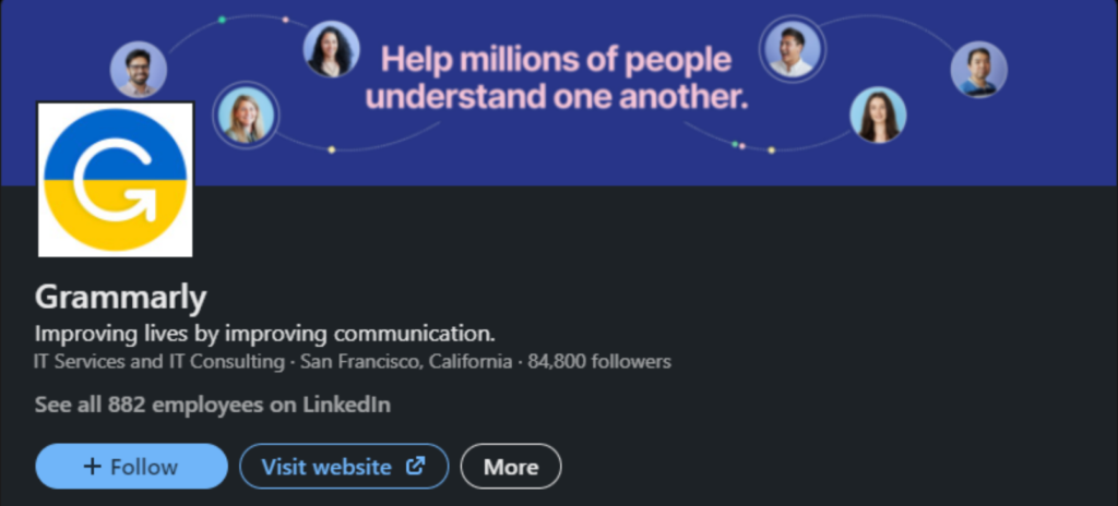 Contoh tata bahasa LinkedIn