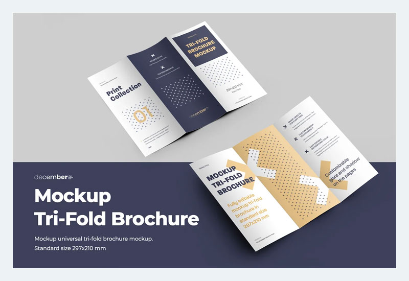 Brosur Mockup Leaflet DL Trifold
