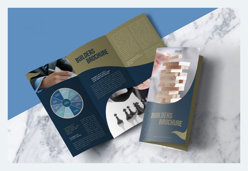 File PSD Mock-up Brosur Tri-Lipat Premium Modern Gratis