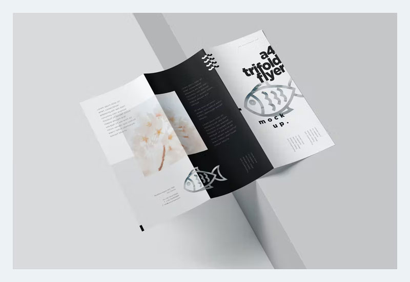 Mockup Brosur Lipat Tiga A4