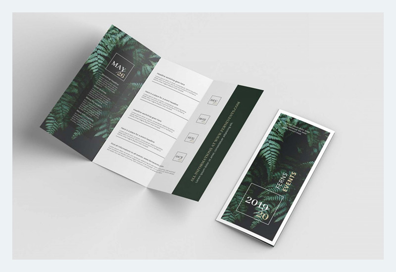 Brosur Lipat Tiga Surat AS Mockup PSD
