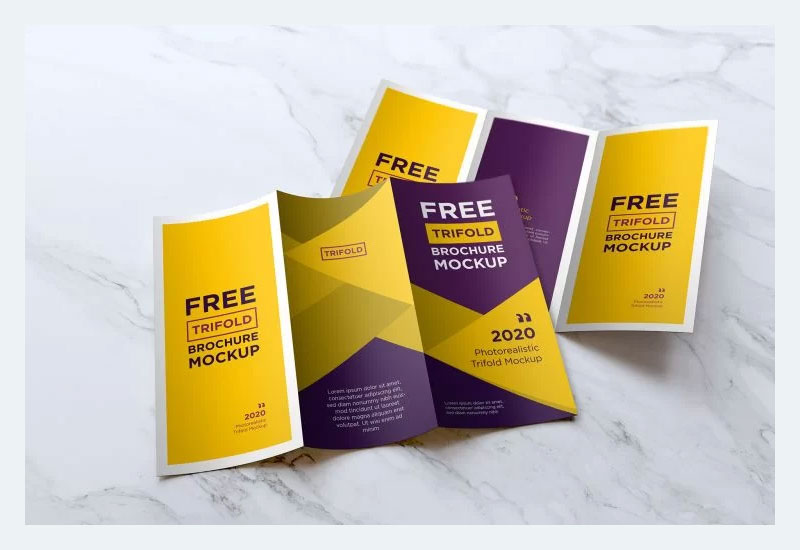 Brosur Trifold Mockup PSD Gratis