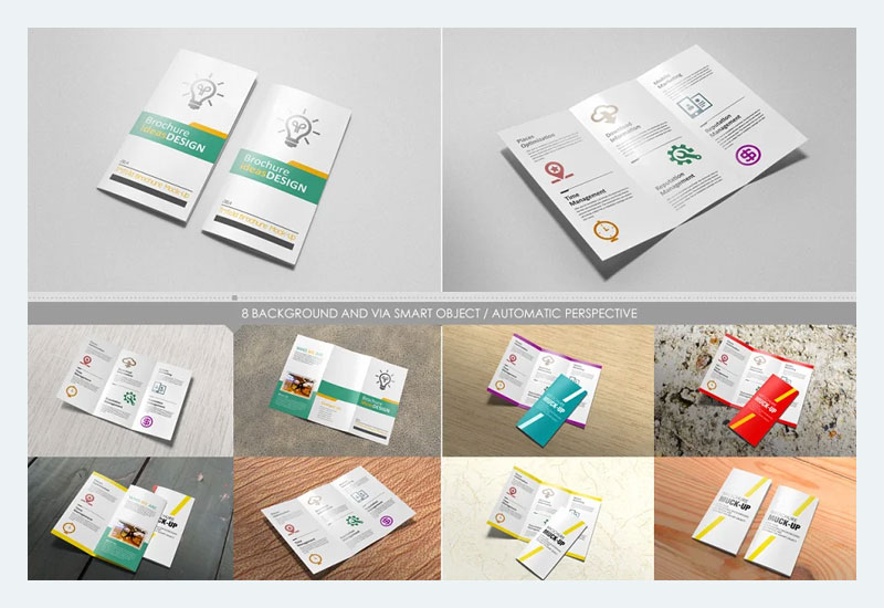 Mockup Brosur Lipat Tiga