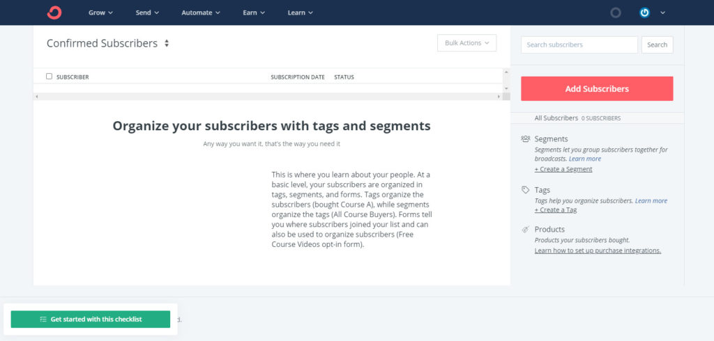 Balises et segments - ConvertKit