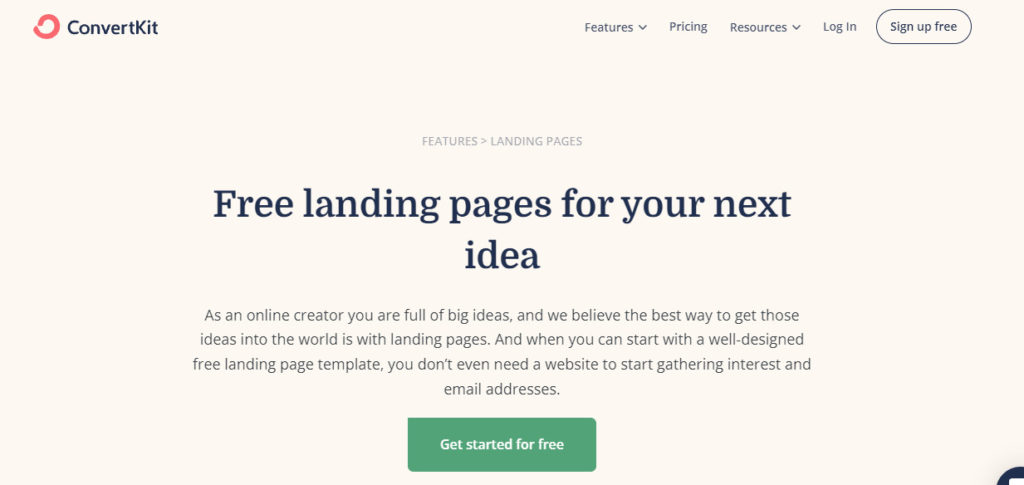 Service de page de renvoi ConvertKit – ConvertKit
