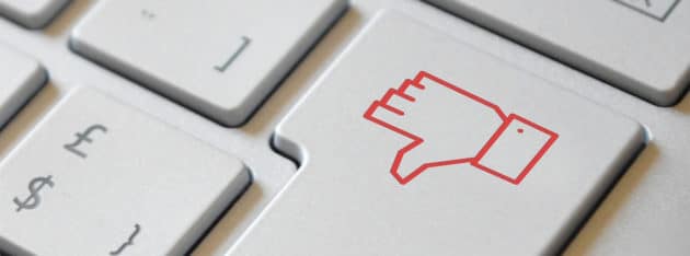 大拇指向下的缺點不喜歡負負-低-壞