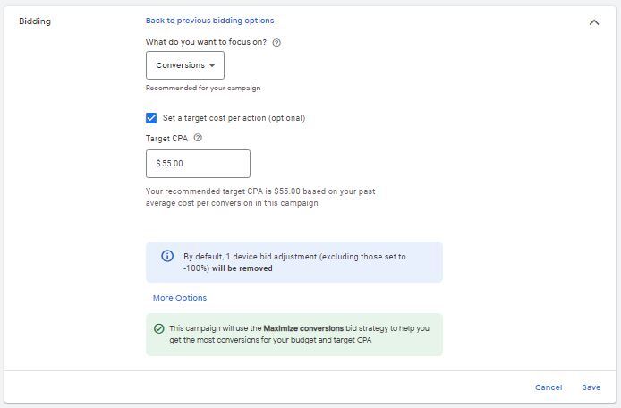 定位您的每次轉化費用