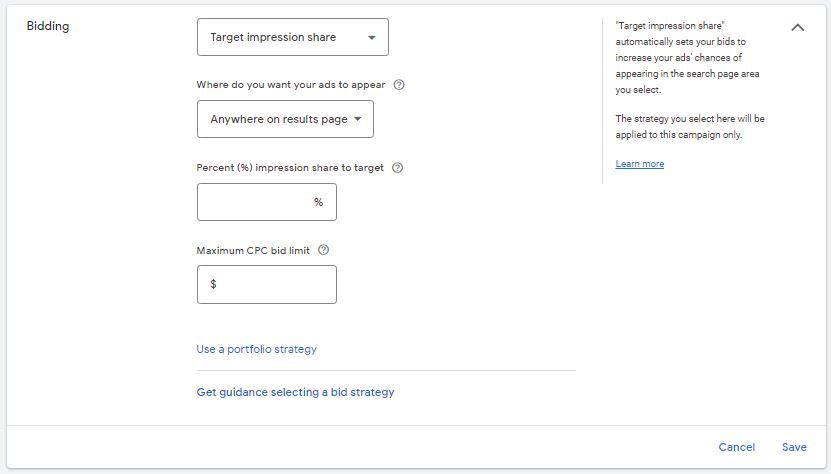 定位您的展示次數