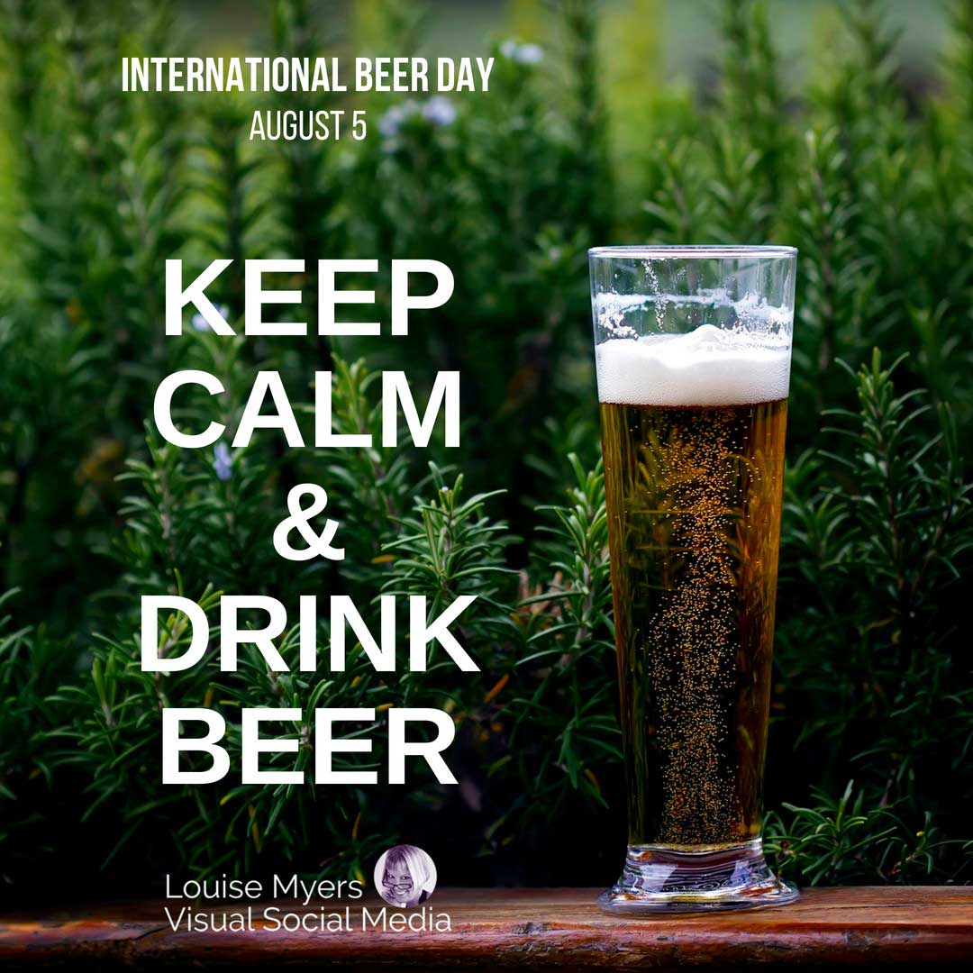 ピクニックテーブルのビールのピルスナーは、8月5日が世界ビールの日だと言います。