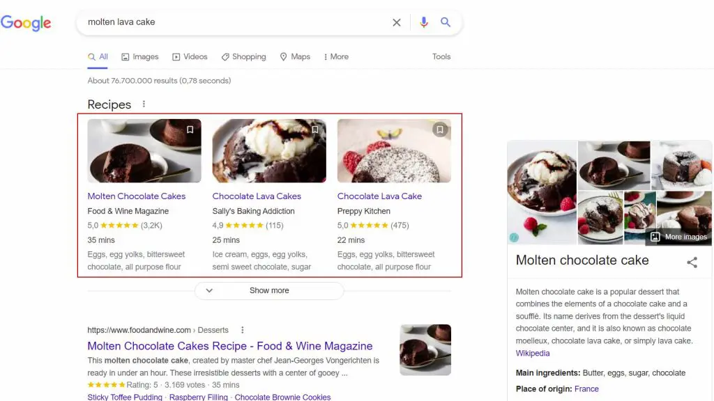 SEO'dan aramada zengin sonuçlar