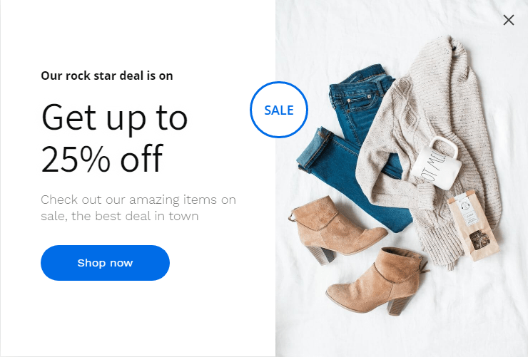 İndirim Shopify Pop-up'ı
