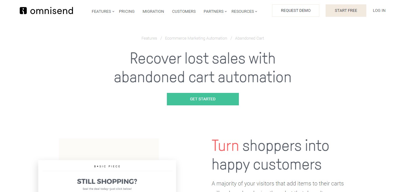 Shopify alışveriş sepetini terk etme uygulaması