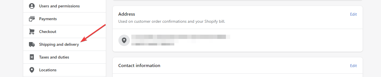 Shopify 運輸和交付
