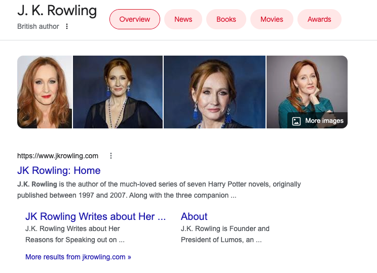 Resultados da pesquisa de JK Rowling