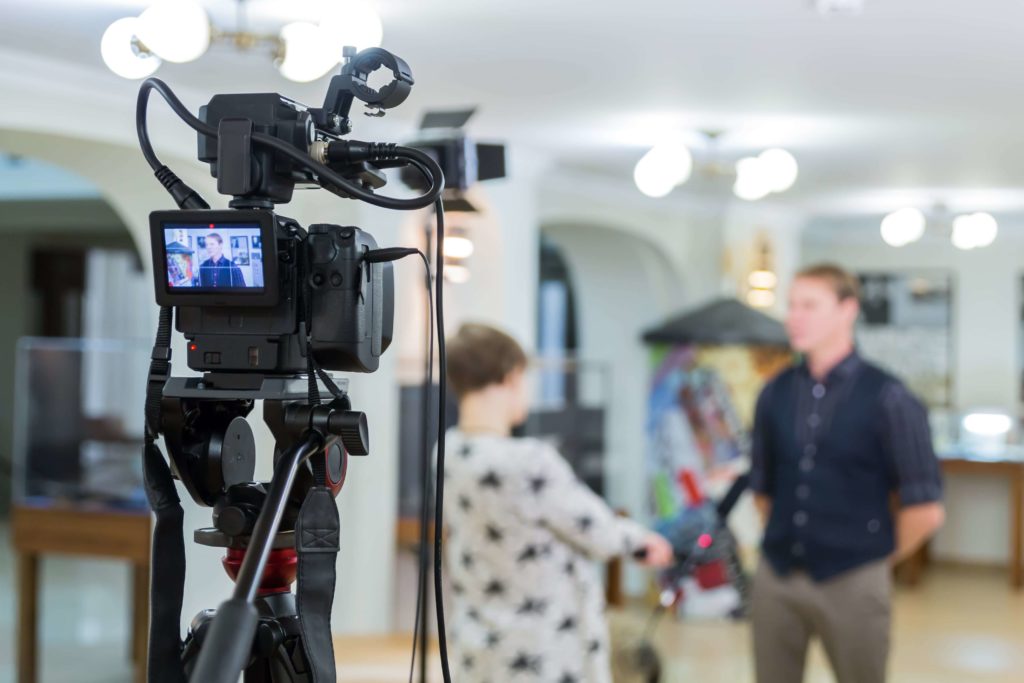 Filmación del equipo de producción de video.