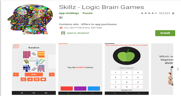 Meilleures applications de jeu Android pour Brainstorming-Skillz - Logic Brain Games