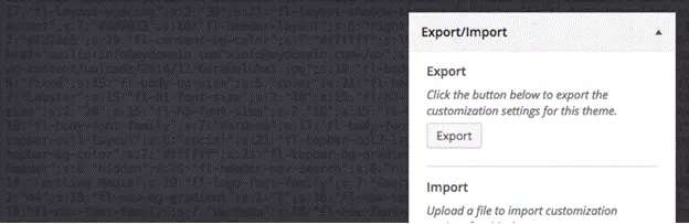 Importation Exportation du personnalisateur