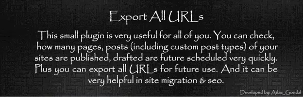 Exporter toutes les URL