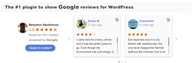 Widget pour les avis Google