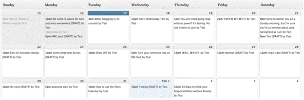 Calendrier éditorial