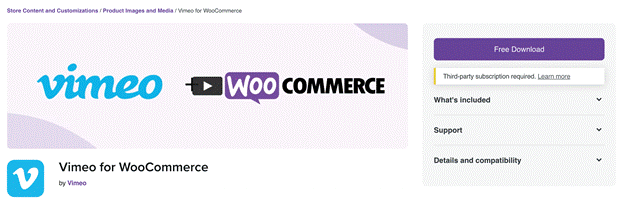 Vimeo pour WooCommerce