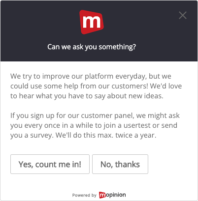 Mopinion feedback modulo ux