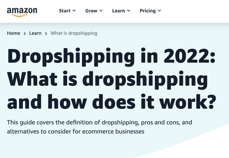 Dropshipping di Amazon