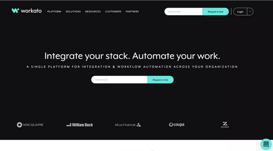 像 Zapier 這樣的 Workato 應用程序