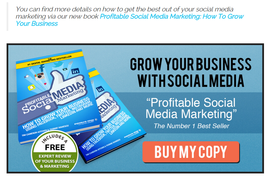 ExposureNinjaブログProfitableSocialMediaのCTAのスクリーンショット