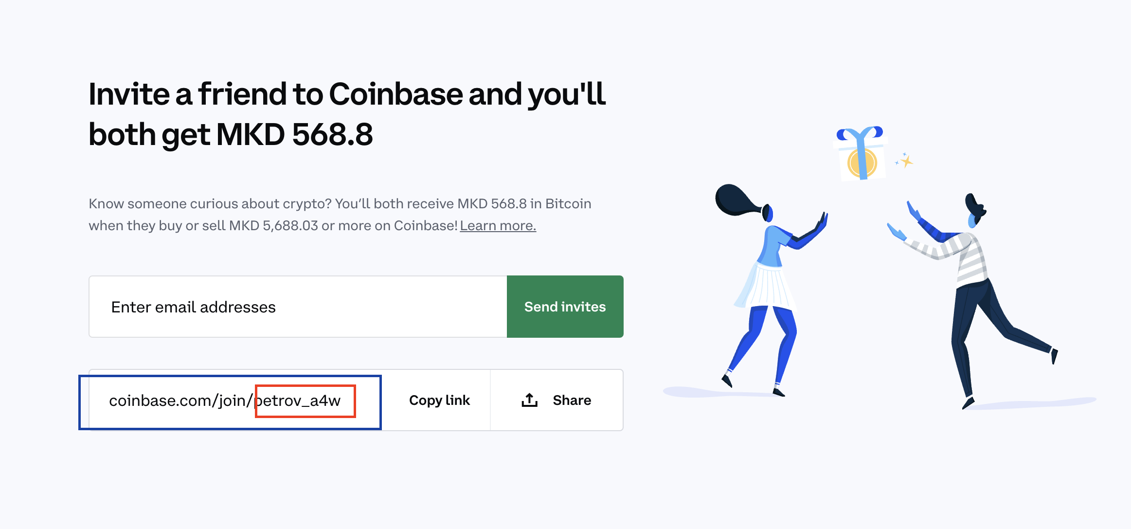 برنامج الإحالة coinbase