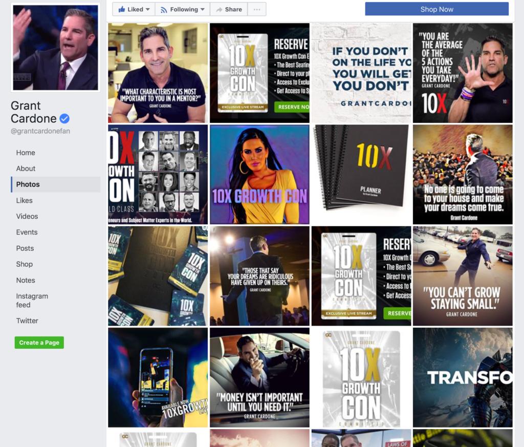 Фирменная графика Grant Cardone для социальных сетей