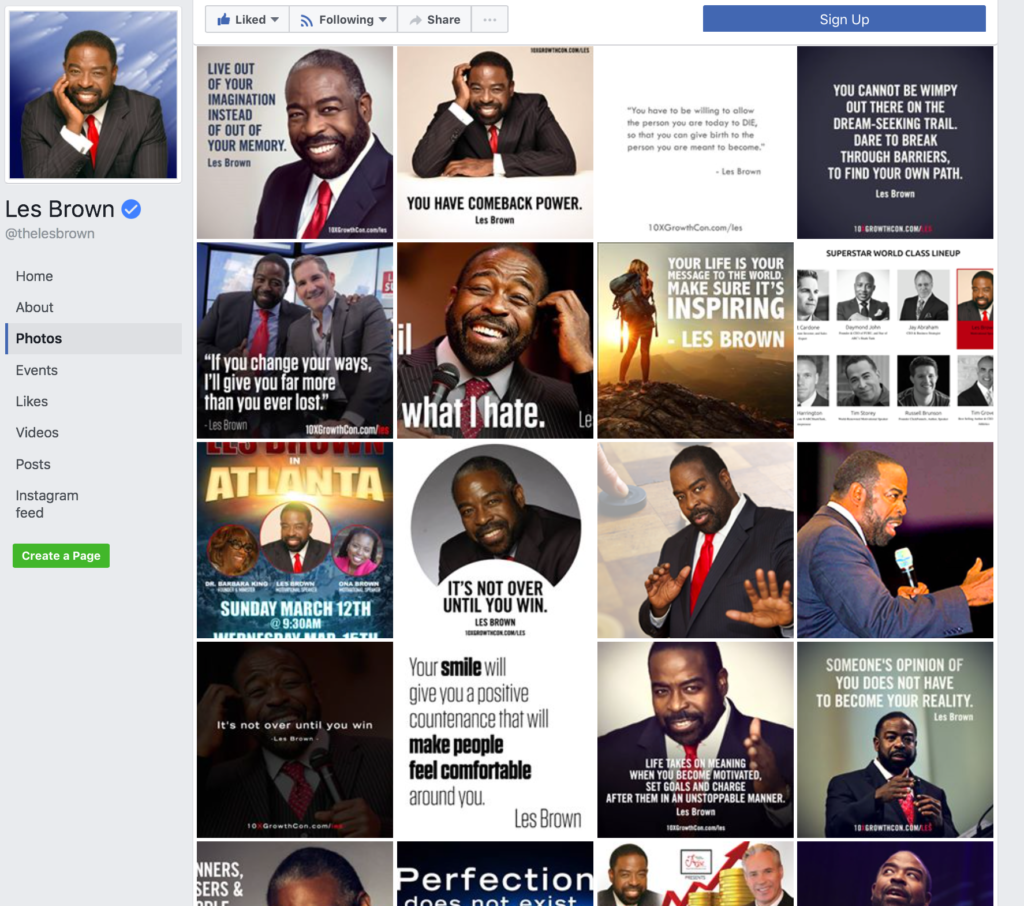 Фирменная графика Les Brown для социальных сетей