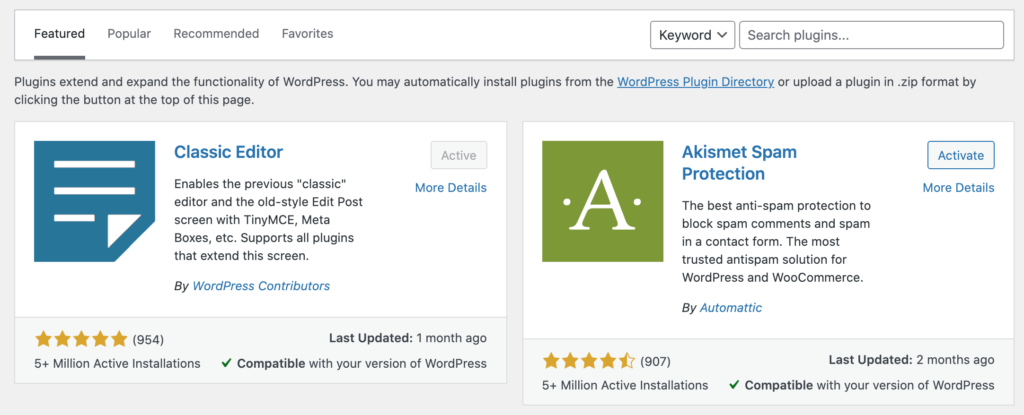 WordPress-Plugin-Suche