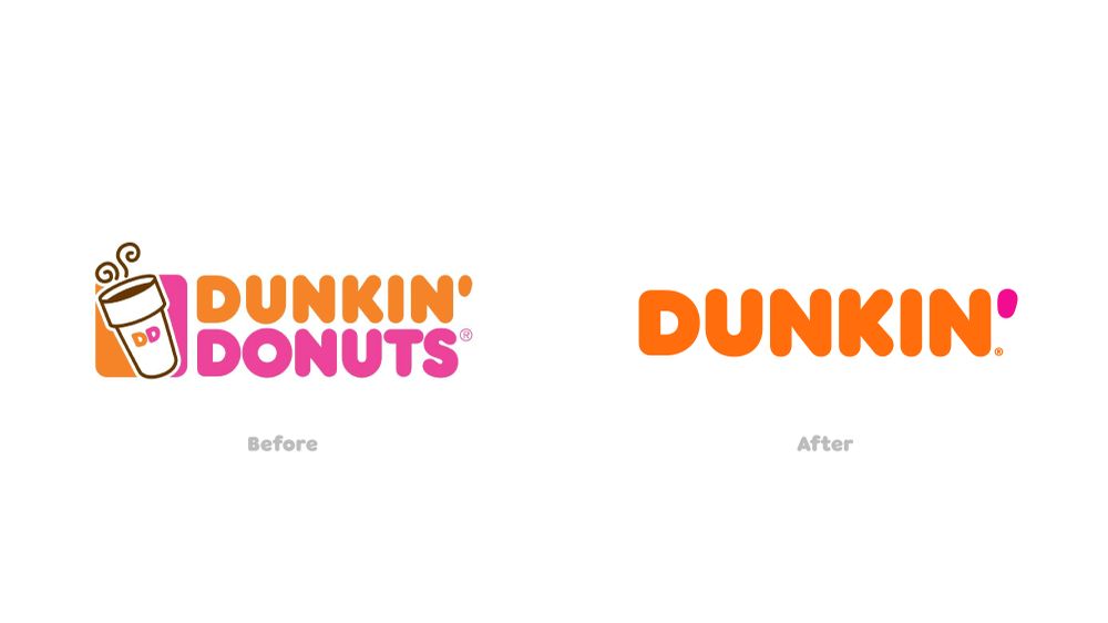 Descrição: Dunkin' Branding Antes e Depois