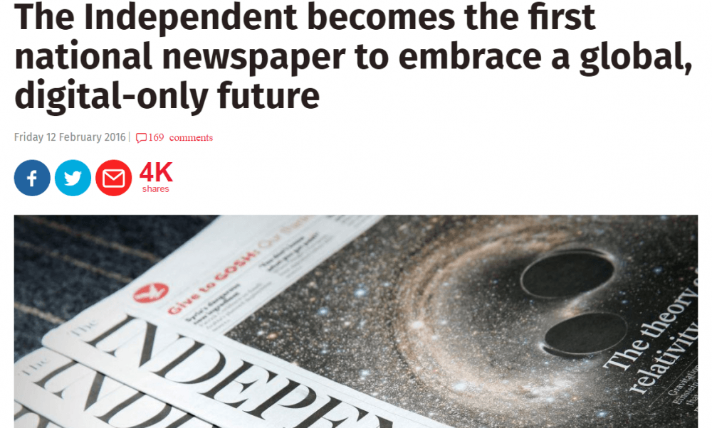 อิสระไปสู่ดิจิทัล The Independent goes Digital