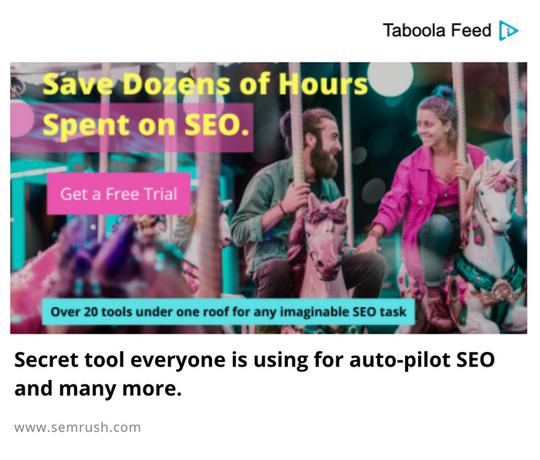 SEMrush 的原生廣告