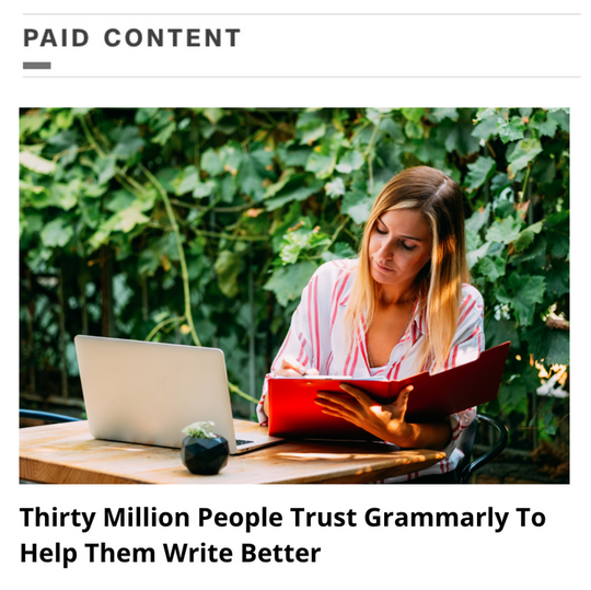 Grammarly 的原生廣告